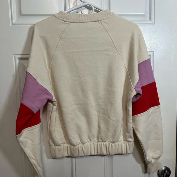 Evereve Colorblock Crewneck Pullover Sweatshirt size XS 100% Cotton - Picture 2 of 4